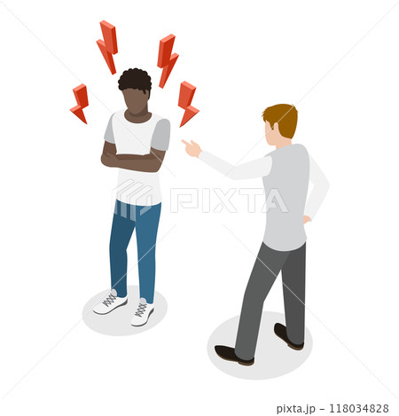 3D Isometric Flat  Illustration of Discrimination. Item 1 118034828