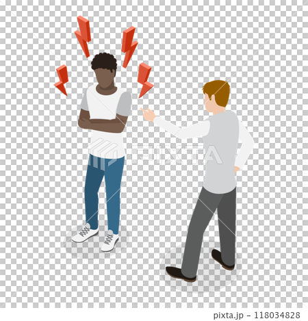 3D Isometric Flat  Illustration of Discrimination. Item 1 118034828