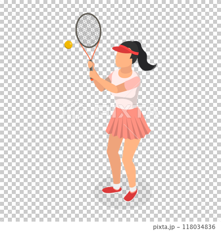3D Isometric Flat Set of Tennis Players. Item 2 3D Isometric Flat Set of Tennis Players. Item 2 118034836