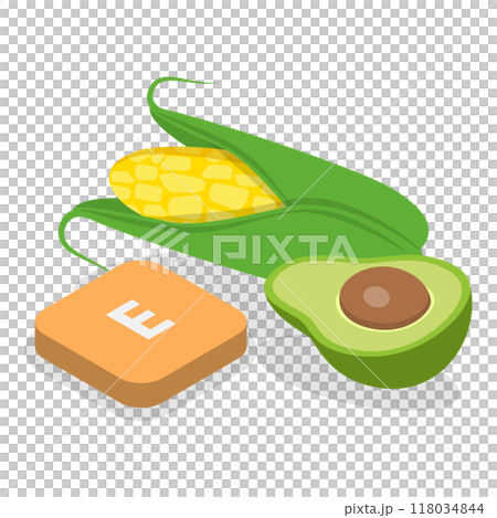 3D Isometric Flat  Illustration of Vitamins And Minerals. Item 8 118034844