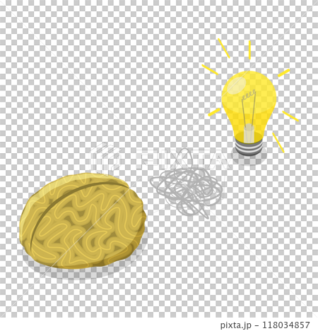 3D Isometric Flat  Set of Thinking Process. Item 2 118034857