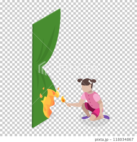 3D Isometric Flat Set of Kids In Danger Situations. Item 6 3D Isometric Flat Set of Kids In Danger Situations. Item 6 118034867