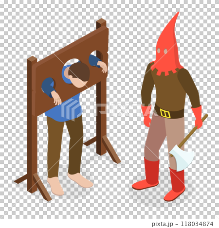3D Isometric Flat  Set of Medieval People. Item 1 118034874