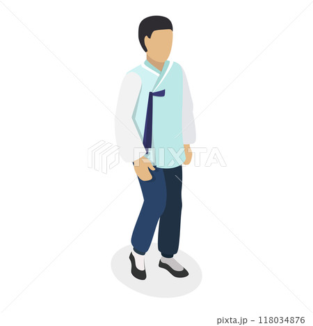 3D Isometric Flat  Set of Ethnic Groups. Item 4 118034876