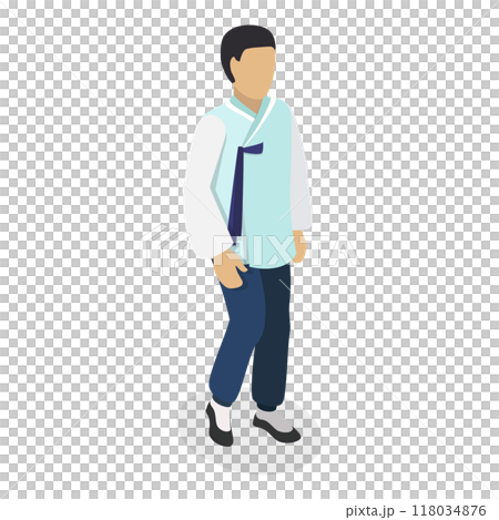 3D Isometric Flat  Set of Ethnic Groups. Item 4 118034876