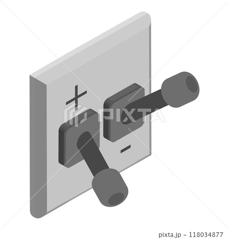 3D Isometric Flat  Set of Electric Breakers. Item 2 118034877
