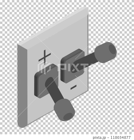 3D Isometric Flat  Set of Electric Breakers. Item 2 118034877
