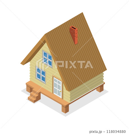 3D Isometric Flat  Set of Lodges. Item 1 118034880