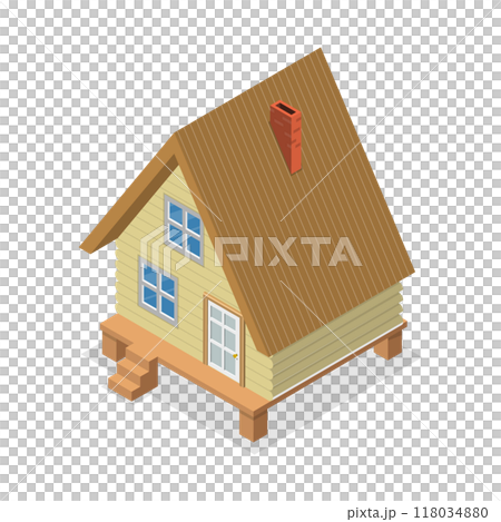 3D Isometric Flat  Set of Lodges. Item 1 118034880