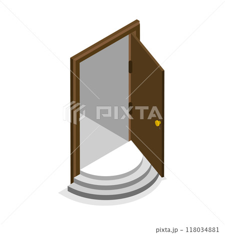 3D Isometric Flat  Set of Doors. Item 4 118034881