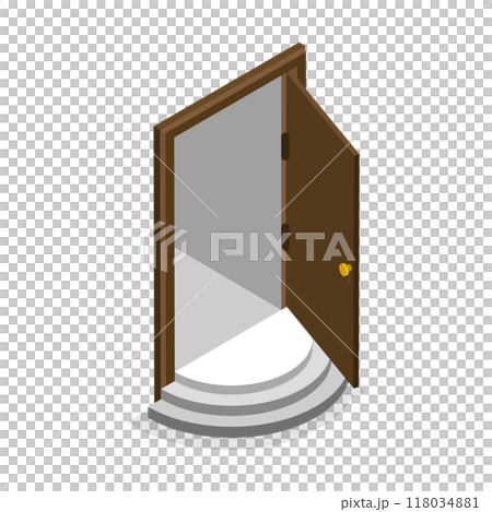 3D Isometric Flat  Set of Doors. Item 4 118034881