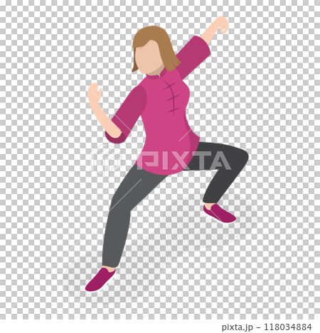 3D Isometric Flat  Set of Tai Chi. Item 4 118034884