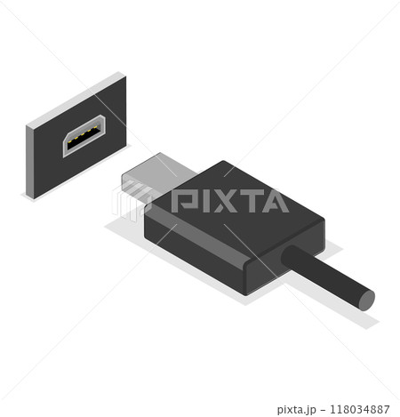 3D Isometric Flat Set of USB Types. Item 3 3D Isometric Flat Set of USB Types. Item 3 118034887