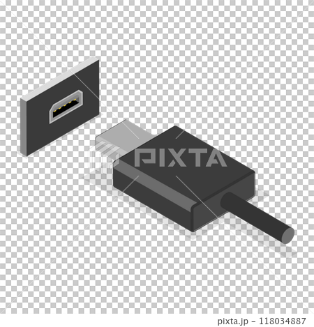 3D Isometric Flat Set of USB Types. Item 3 3D Isometric Flat Set of USB Types. Item 3 118034887