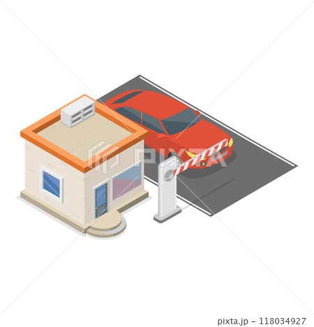 3D Isometric Flat  Illustration of Electronic Tolls. Item 4 118034927
