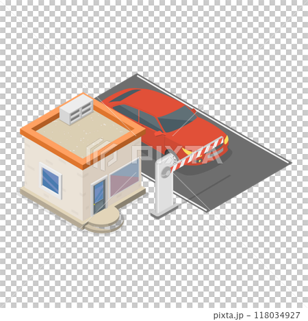 3D Isometric Flat  Illustration of Electronic Tolls. Item 4 118034927