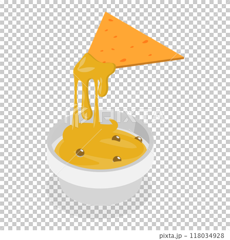 3D Isometric Flat  Set of Nachos. Item 2 118034928