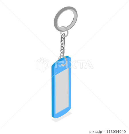 3D Isometric Flat  Set of Keychains. Item 2 118034940