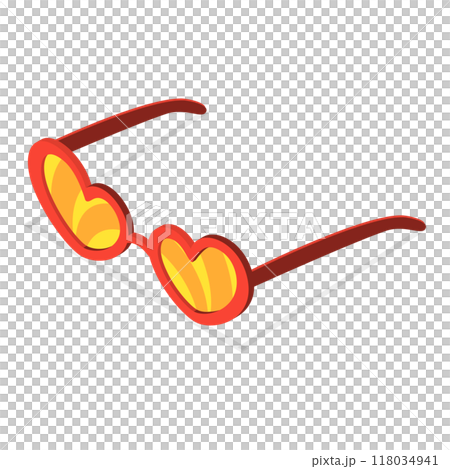 3D Isometric Flat  Set of Groovy Sunglasses. Item 2 118034941