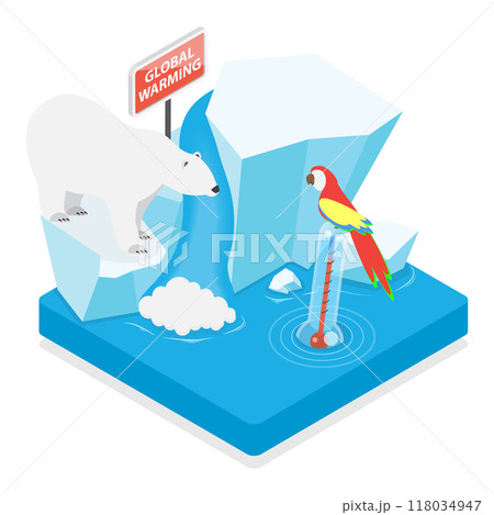 3D Isometric Flat  Illustration of Global Warming. Item 4 118034947