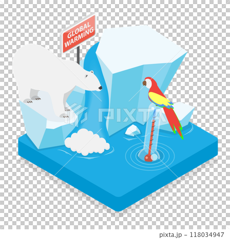 3D Isometric Flat  Illustration of Global Warming. Item 4 118034947