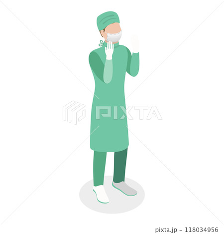 3D Isometric Flat  Set of Therapist Characters. Item 6 118034956