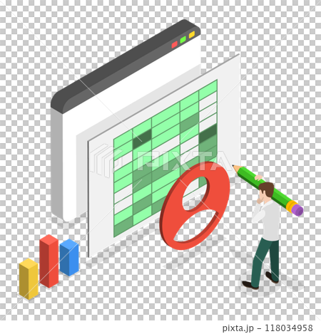 3D Isometric Flat  Illustration of Business Analisys and Planning. Item 3 118034958