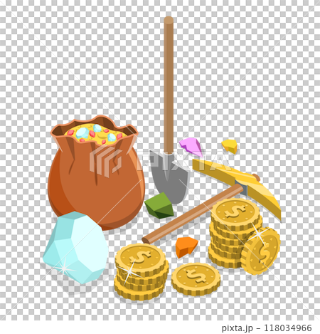 3D Isometric Flat Illustration of Mining. Item 2 3D Isometric Flat Illustration of Mining. Item 2 118034966