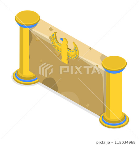 3D Isometric Flat  Set of Egypt Ancient Walls. Item 3 118034969