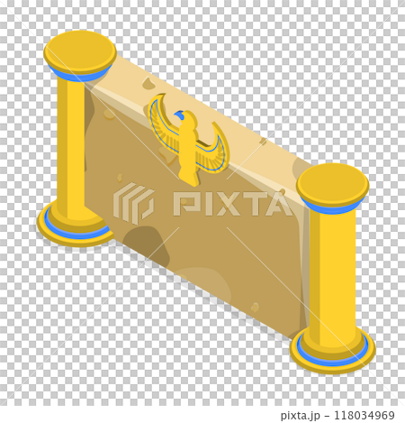 3D Isometric Flat  Set of Egypt Ancient Walls. Item 3 118034969