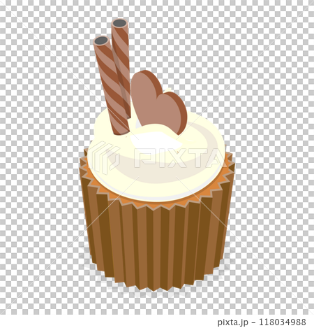 3D Isometric Flat Set of Sweet Cupcakes. Item 2 3D Isometric Flat Set of Sweet Cupcakes. Item 2 118034988