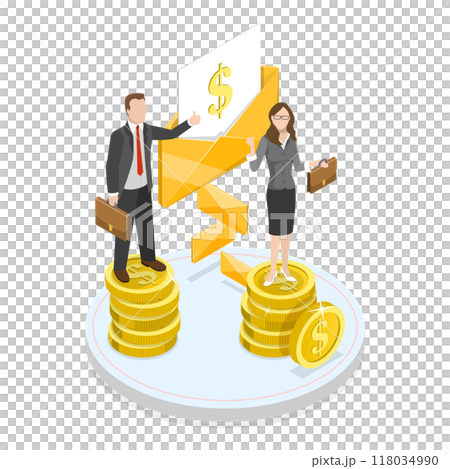 3D Isometric Flat Illustration of Startup Funding. Item 2 3D Isometric Flat Illustration of Startup Funding. Item 2 118034990