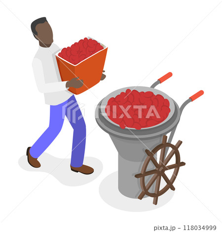 3D Isometric Flat  Illustration of Coffee Plantation. Item 1 118034999