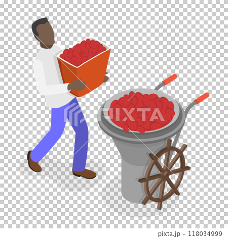 3D Isometric Flat  Illustration of Coffee Plantation. Item 1 118034999