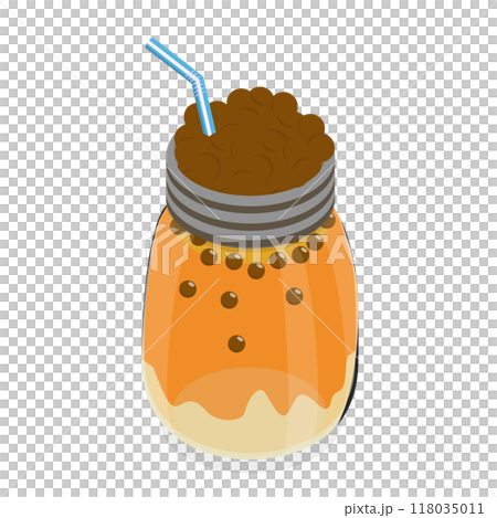 3D Isometric Flat  Set of Bubble Tea. Item 1 118035011