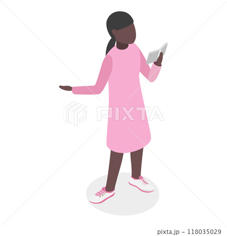 3D Isometric Flat  Set of Singing Children. Item 5 118035029