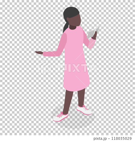 3D Isometric Flat  Set of Singing Children. Item 5 118035029