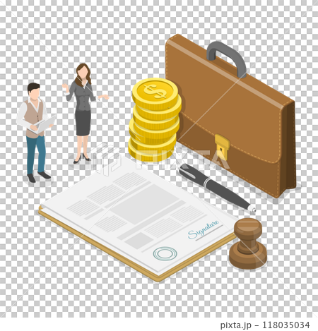 3D Isometric Flat  Illustration of Funding, Grants And Incentives. Item 1 118035034