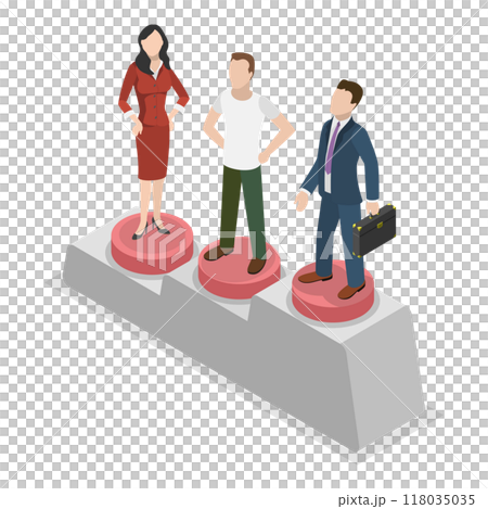 3D Isometric Flat Illustration of Equality vs Equity vs Justice. Item 3 3D Isometric Flat Illustration of Equality vs Equity vs Justice. Item 3 118035035