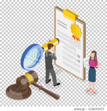 3D Isometric Flat  Illustration of Law And Justice. Item 2 118035037
