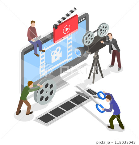 3D Isometric Flat Illustration of Motion Design Studio. Item 2 3D Isometric Flat Illustration of Motion Design Studio. Item 2 118035045