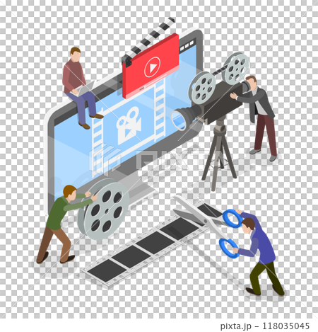 3D Isometric Flat Illustration of Motion Design Studio. Item 2 3D Isometric Flat Illustration of Motion Design Studio. Item 2 118035045
