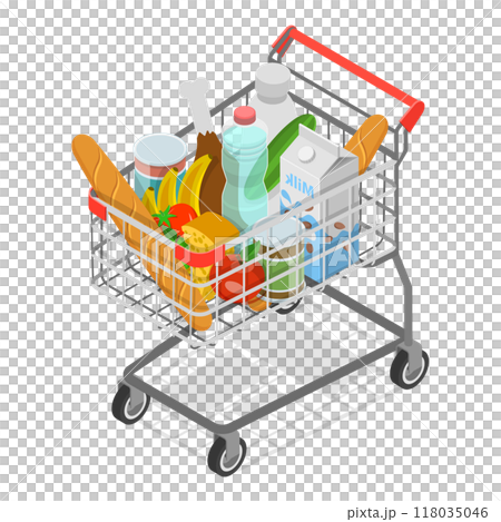 3D Isometric Flat Illustration of Shopping Bags. Item 4 3D Isometric Flat Illustration of Shopping Bags. Item 4 118035046