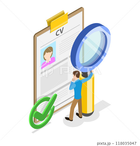 3D Isometric Flat Illustration of HR Recruitment. Item 2 3D Isometric Flat Illustration of HR Recruitment. Item 2 118035047