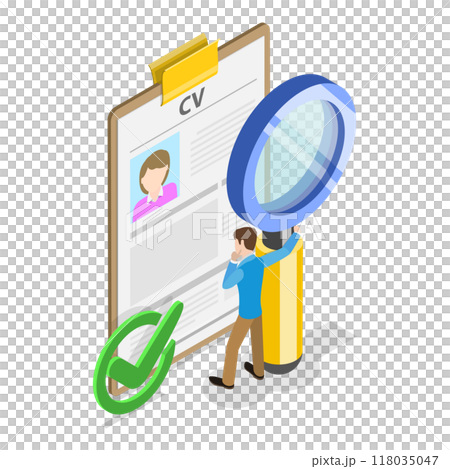 3D Isometric Flat Illustration of HR Recruitment. Item 2 3D Isometric Flat Illustration of HR Recruitment. Item 2 118035047