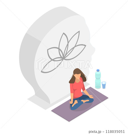 3D Isometric Flat  Illustration of Psychology And Mental Health. Item 3 118035051