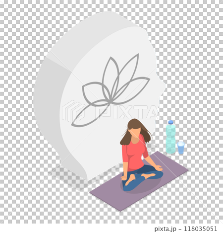 3D Isometric Flat  Illustration of Psychology And Mental Health. Item 3 118035051