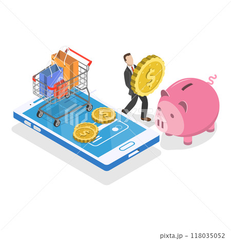 3D Isometric Flat  Illustration of Refund And Reversal Transaction. Item 3 118035052