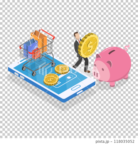 3D Isometric Flat  Illustration of Refund And Reversal Transaction. Item 3 118035052