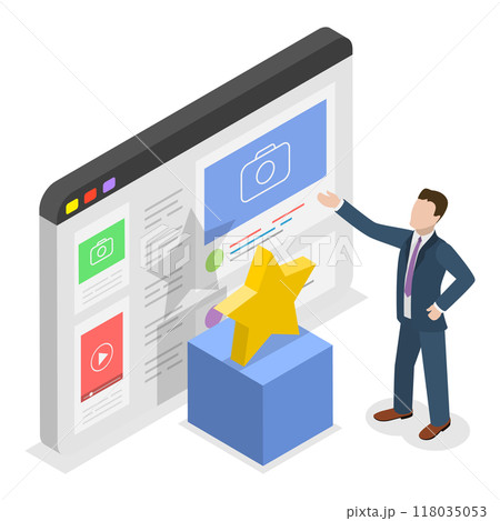 3D Isometric Flat  Illustration of Achievement Rewards. Item 2 118035053